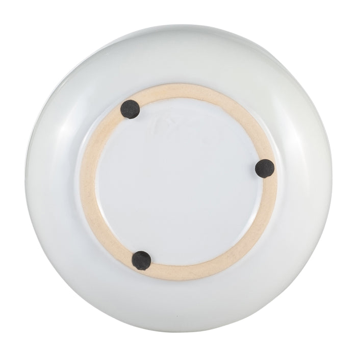 Ceramic 10\" Ridged Vase - Ivory