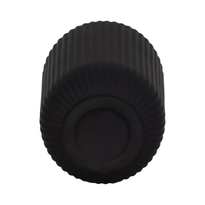 Ceramic 7\" Ridged Vase - Black