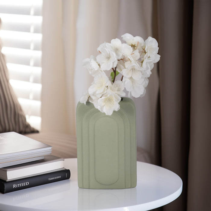 Dolomite 7\" Rectangular Vase - Dark Sage