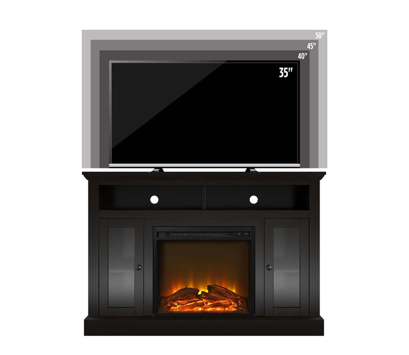 Ameriwood Home Chicago Electric Fireplace TV Console for Flat Screen TVs up to 50\" - Espresso