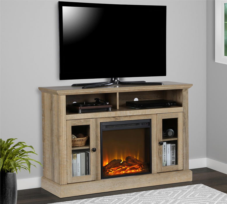 Ameriwood Home Chicago Electric Fireplace TV Console for Flat Screen TVs up to 50\" - Natural