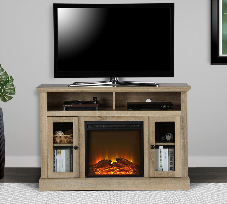 Ameriwood Home Chicago Electric Fireplace TV Console for Flat Screen TVs up to 50\" - Natural