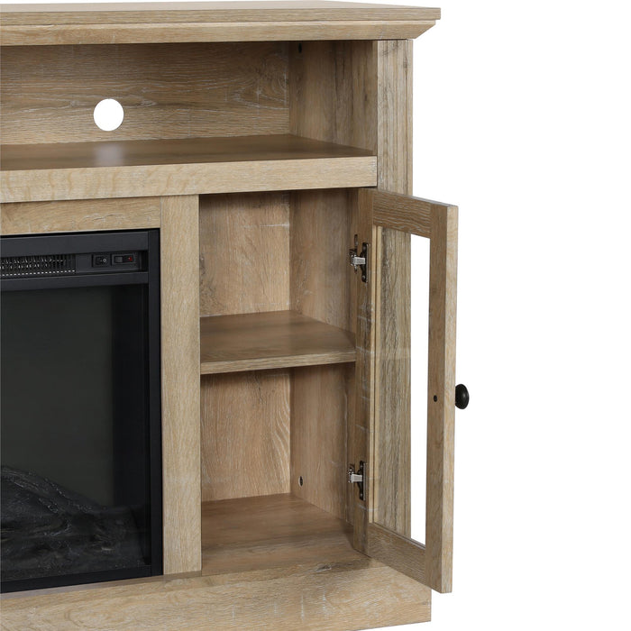 Ameriwood Home Chicago Electric Fireplace TV Console for Flat Screen TVs up to 50\" - Natural