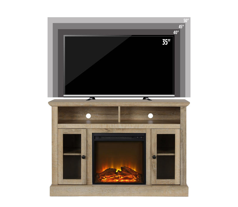 Ameriwood Home Chicago Electric Fireplace TV Console for Flat Screen TVs up to 50\" - Natural