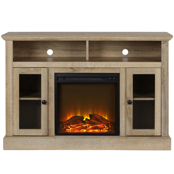 Ameriwood Home Chicago Electric Fireplace TV Console for Flat Screen TVs up to 50\" - Natural