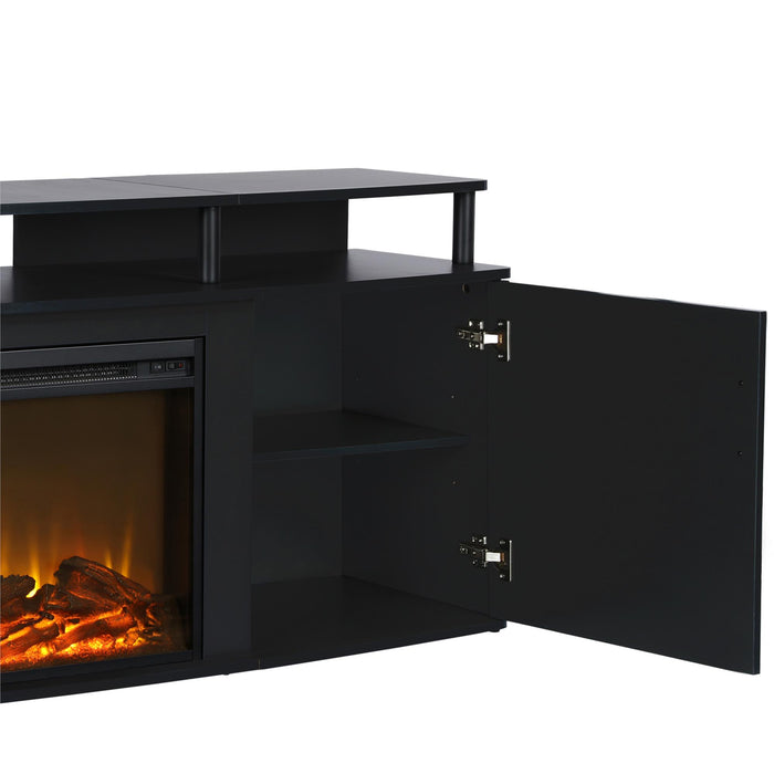 Ameriwood Home Carson Electric Fireplace TV Console for TVs up to 70\" - Black
