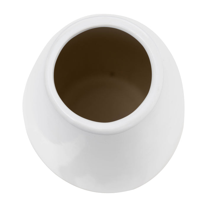 Ceramic 9\" Two-Tone Vase - Cream and White