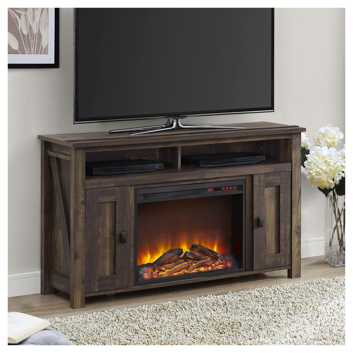 Ameriwood Home Farmington Electric Fireplace TV Console for TVs up to 50\" - Rustic Pine