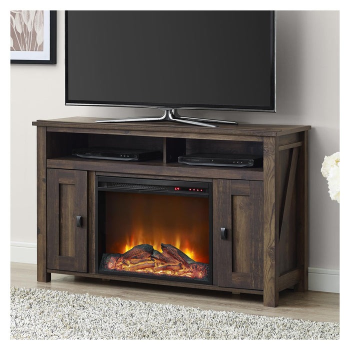 Ameriwood Home Farmington Electric Fireplace TV Console for TVs up to 50\" - Rustic Pine
