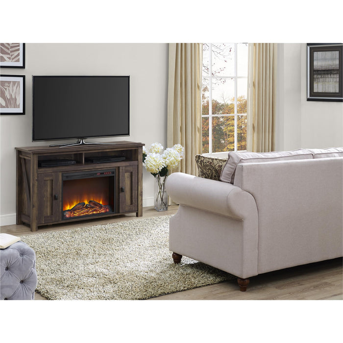 Ameriwood Home Farmington Electric Fireplace TV Console for TVs up to 50\" - Rustic Pine