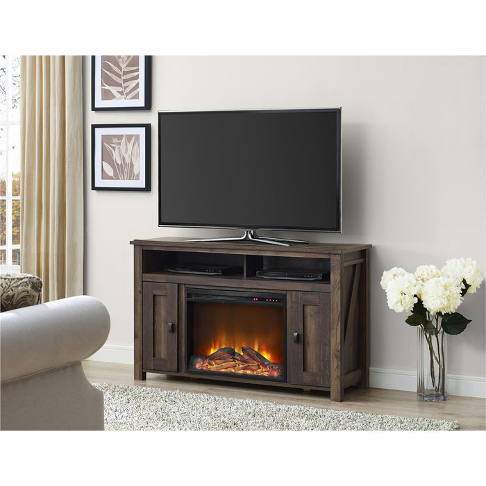Ameriwood Home Farmington Electric Fireplace TV Console for TVs up to 50\" - Rustic Pine