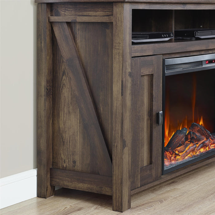 Ameriwood Home Farmington Electric Fireplace TV Console for TVs up to 50\" - Rustic Pine