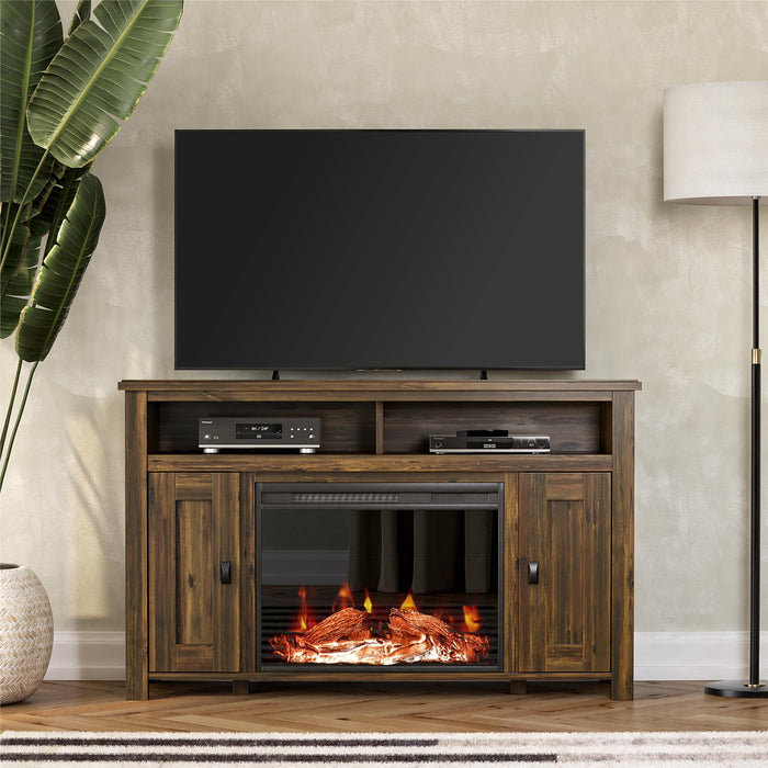 Ameriwood Home Farmington Electric Fireplace TV Console for TVs up to 50\" - Rustic Pine