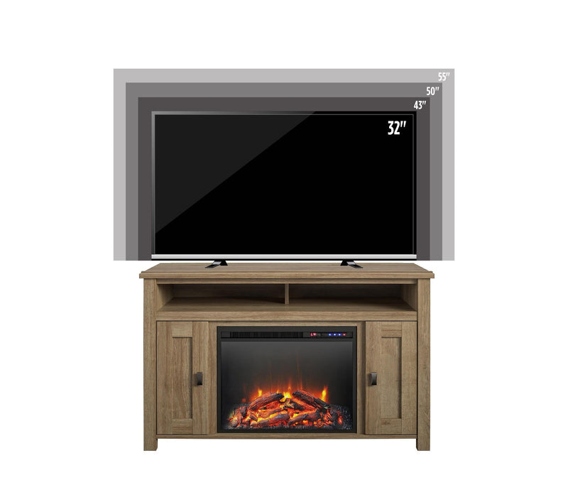 Ameriwood Home Farmington Electric Fireplace TV Console for TVs up to 50\" - Natural