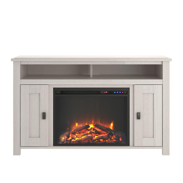 Ameriwood Home Farmington Electric Fireplace TV Console for TVs up to 50\" - Ivory Oak