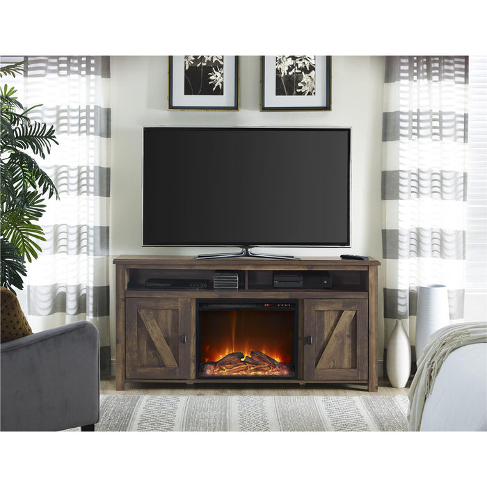 Ameriwood Home Farmington Electric Fireplace TV Console for TVs up to 60\" - Rustic Pine