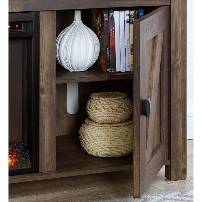 Ameriwood Home Farmington Electric Fireplace TV Console for TVs up to 60\" - Rustic Pine