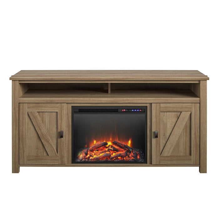 Ameriwood Home Farmington Electric Fireplace TV Console for TVs up to 60\" - Natural