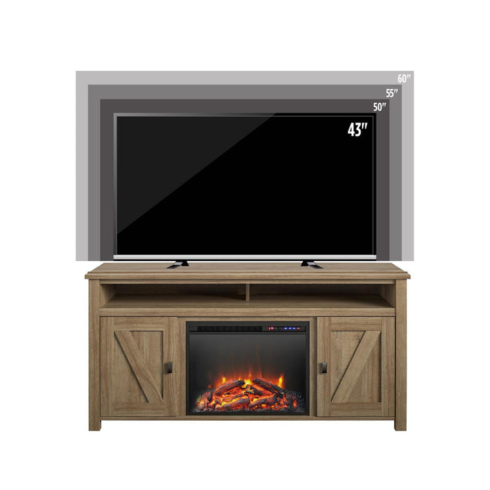 Ameriwood Home Farmington Electric Fireplace TV Console for TVs up to 60\" - Natural