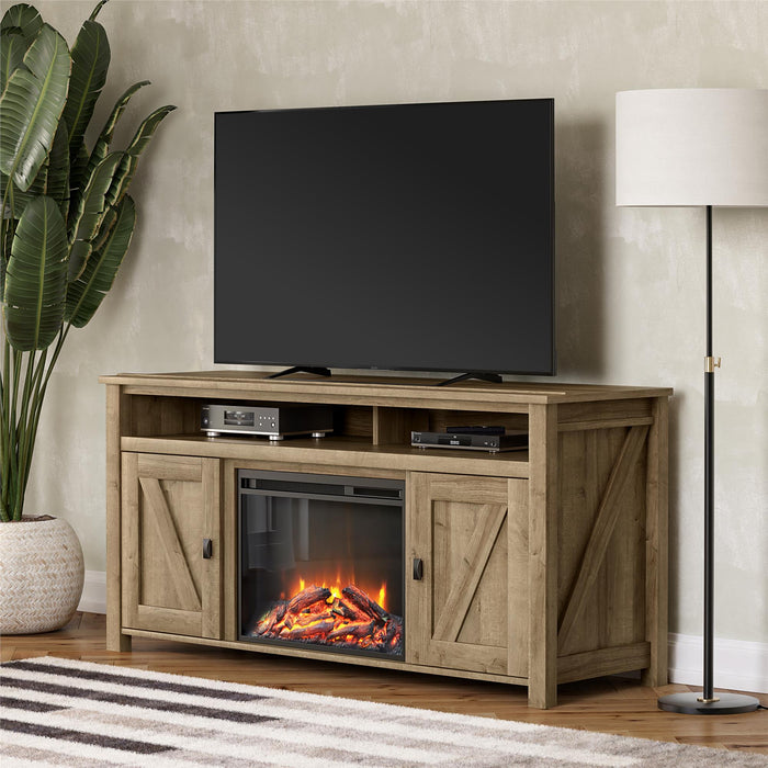 Ameriwood Home Farmington Electric Fireplace TV Console for TVs up to 60\" - Natural