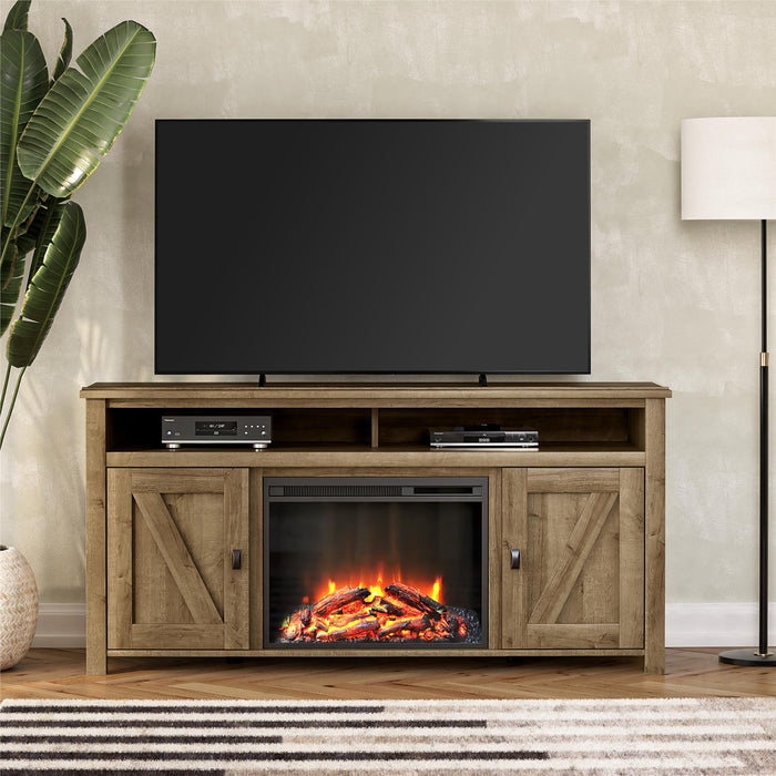 Ameriwood Home Farmington Electric Fireplace TV Console for TVs up to 60\" - Natural