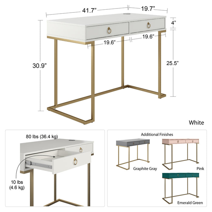 Cosmoliving By Cosmopolitan Camila Writing Desk - Pink