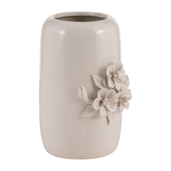 Ceramic 8\" Flower Bunch Vase - Ivory