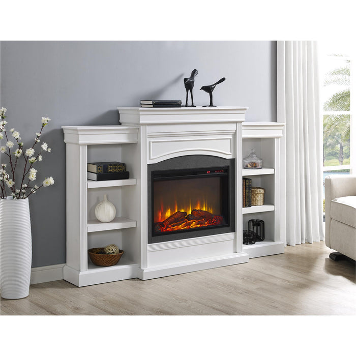 Ameriwood Home Lamont Mantel Electric Fireplace - White