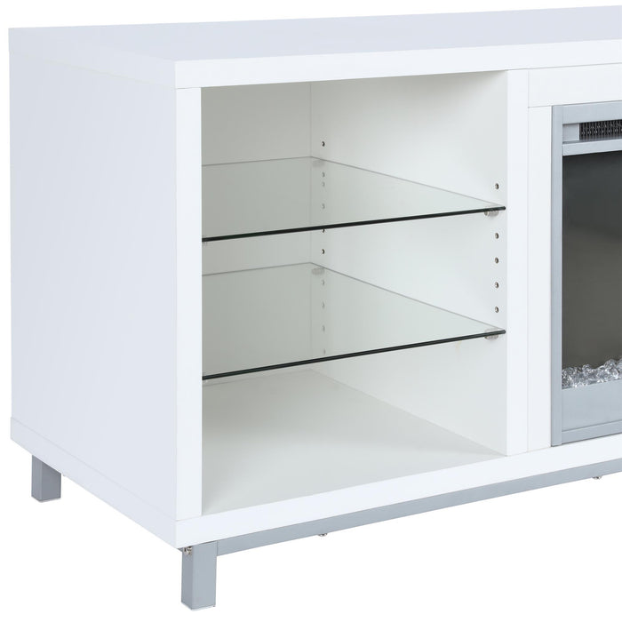 Ameriwood Home Lumina Electric Fireplace TV Stand for TVs up to 70\" - White