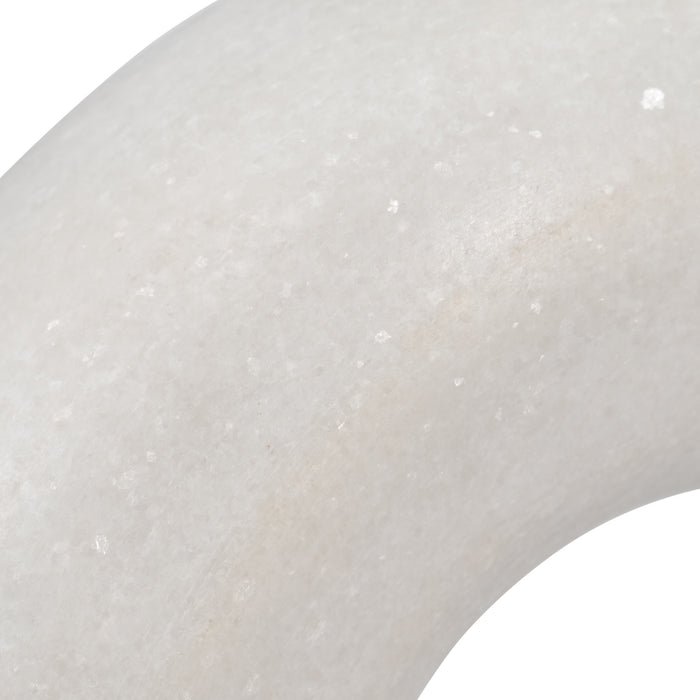 Marble 6\" Round Sculpture - White