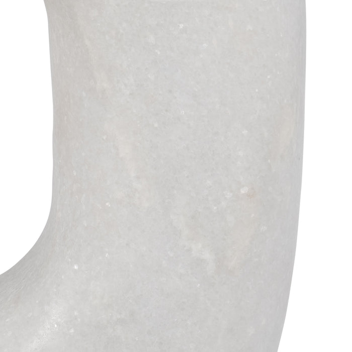 Marble 9\" Oval Sculpture - White