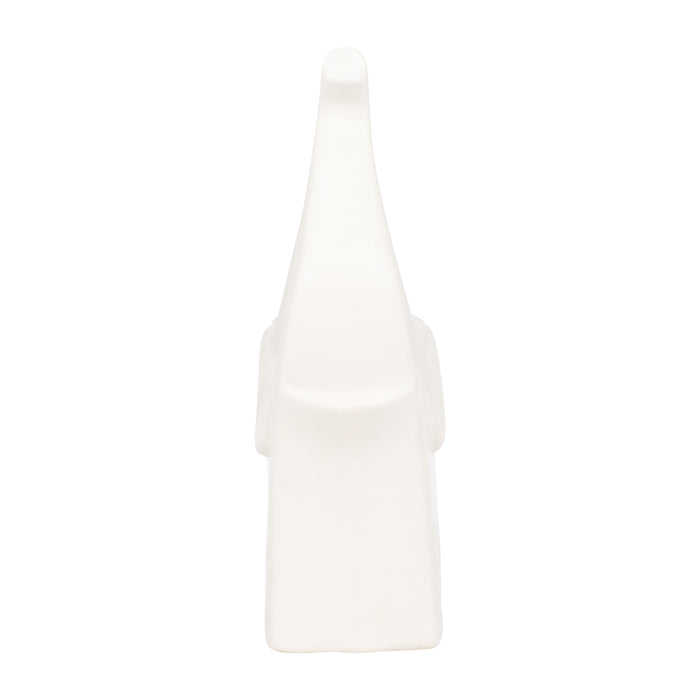 Ceramic 7\" Trunk Up Elephant - White