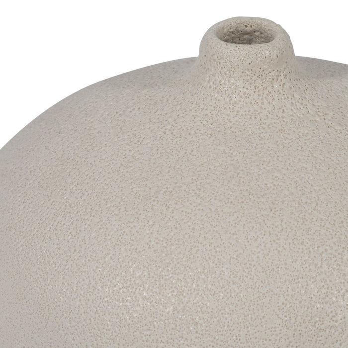 Ceramic 5\" Round Volcanic Vase - Cotton