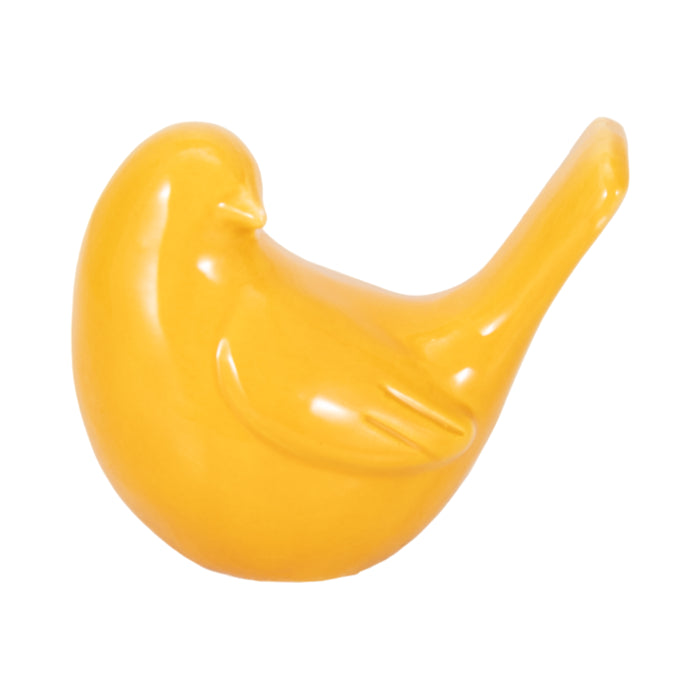 Ceramic 5\" Side View Bird - Mustard