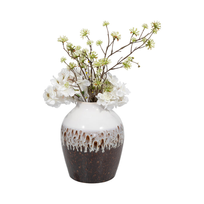 Clay 11\" Ombre Reactive Vase - Brown and White