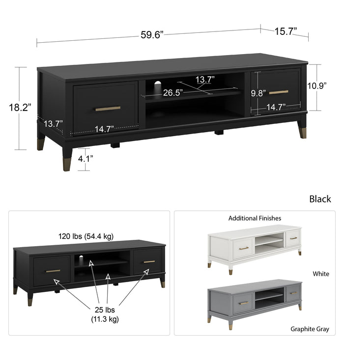 Ameriwood Home Westerleigh TV Stand for TVs up to 65\" - Black