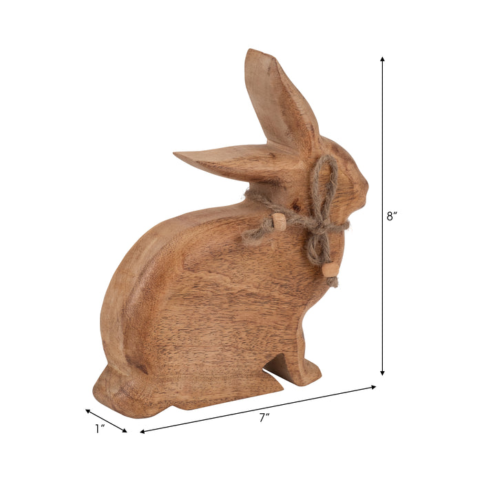 Mango Wood 8\" Bunny - Brown
