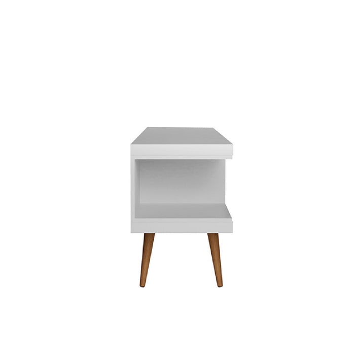 Manhattan Comfort Utopia 53.14\" TV Stand with Splayed Wooden Legs & 4 Shelves - White