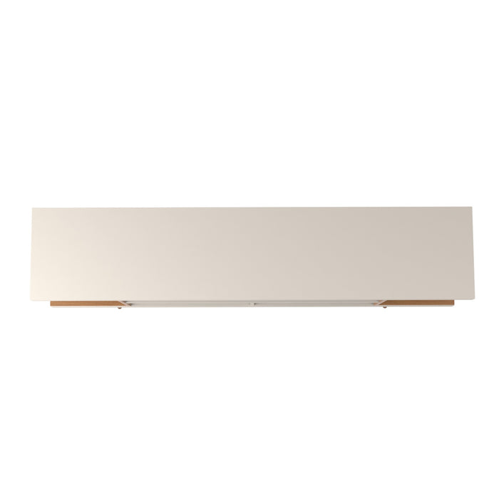 Manhattan Comfort Utopia 70.47\" TV Stand with Splayed Wooden Legs & 4 Shelves - Off White & Maple Cream