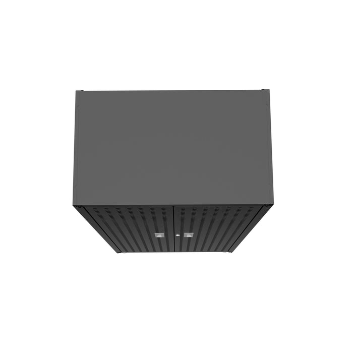 Manhattan Comfort Fortress Textured Metal 75.4\" Garage Cabinet with 4 Adjustable Shelves - Charcoal Grey