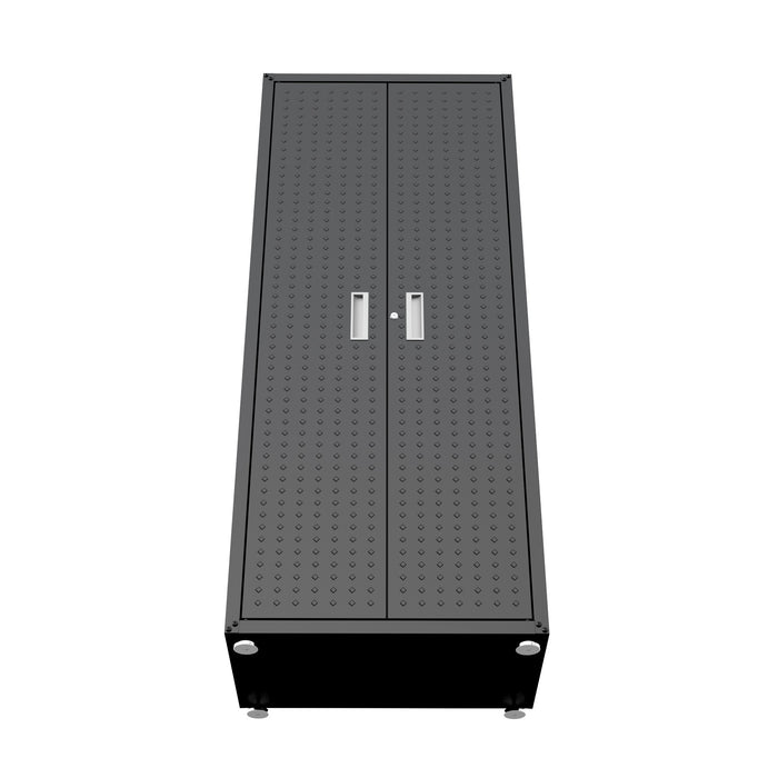Manhattan Comfort Fortress Textured Metal 75.4\" Garage Cabinet with 4 Adjustable Shelves - Charcoal Grey