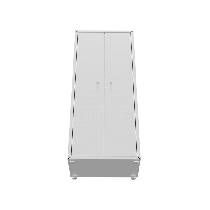 Manhattan Comfort Fortress Textured Metal 75.4\" Garage Cabinet with 4 Adjustable Shelves - White