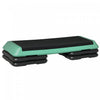 Soozier 43" Adjustable Aerobic Platform Stepper 3 Level with Risers 4” 6” 8” Cardio Fitness Trainer Workout Step Home Gym Exercise, Black Green