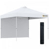 Outsunny 10' X 10' Pop Up Canopy Tent With Sidewall And Bag, White
