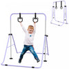 Qaba Gymnastics Bar For Kids, 35\"-50\" Adjustable Height Foldable Horizontal Bar With Gymnastics Rings, Non-slip Rubber Floor Rings, For Home Training Equipment, Purple