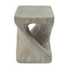 Miro 16\" Modern Twisted Hourglass MGO Accent Table, Faux Wood Grain Indoor Side Table, Grey
