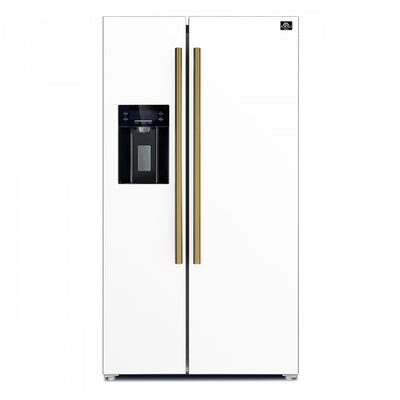 Forno Salerno 36-inch Side-by-Side Refrigerator in White, 20 cu.ft. - FFRBI1844-36WHT | Refrigerateur cote a cote Salerno de 36 po, blanc, 20 pi³ – FFRBI1844-36WHT