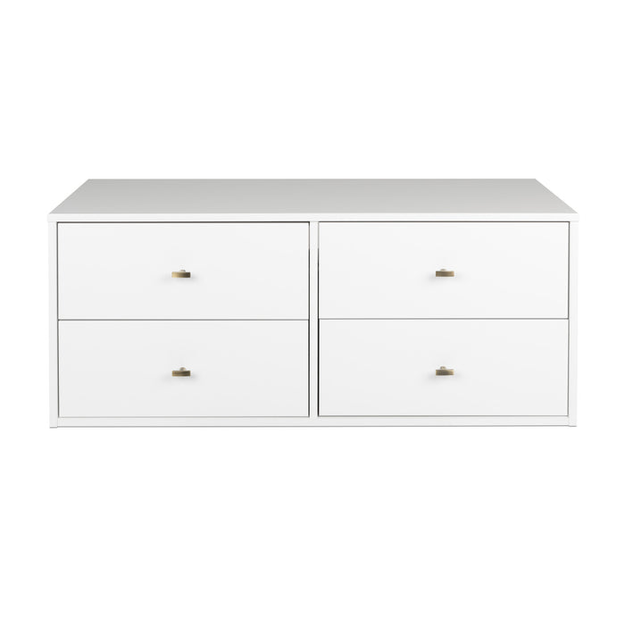 Floating 4-Drawer Dresser - White