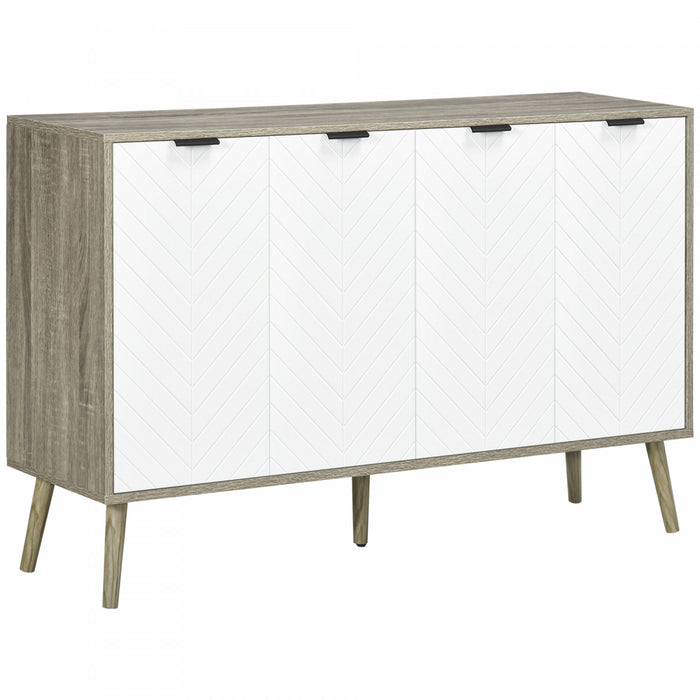 HOMCOM 47\" Sideboard, Buffet Cabinet with Adjustable Shelves, Grayish Brown