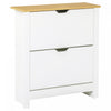 HOMCOM Narrow Shoe Cabinet for Entryway w/ 2 Flip Drawers Adjustable Shelf